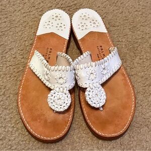 Palm Beach Sandals White Leather Size 10